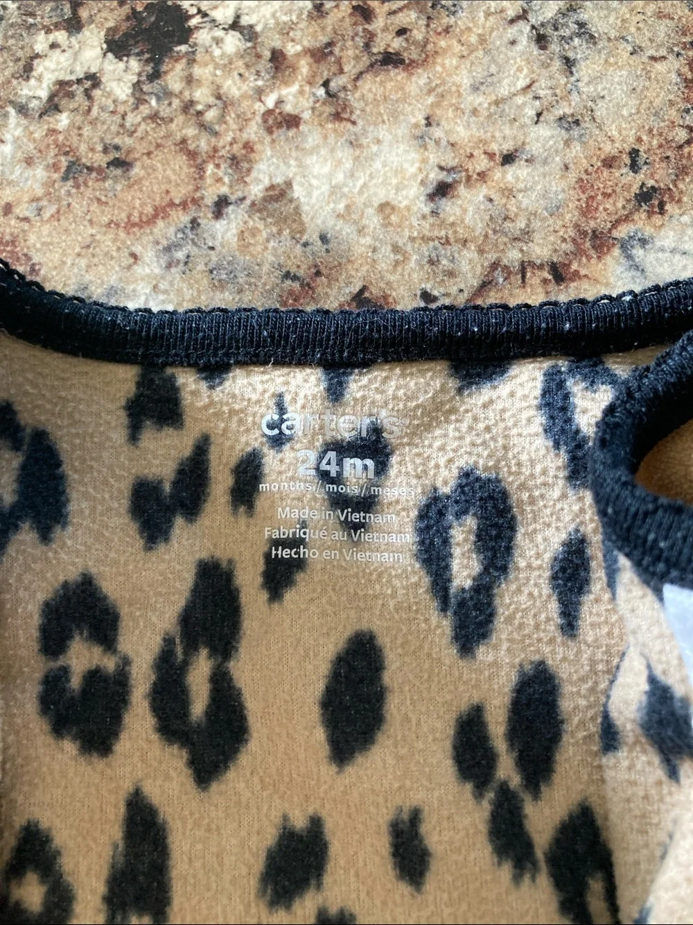 Carter's Leopard-Print Footed One-Piece in Tan and Black